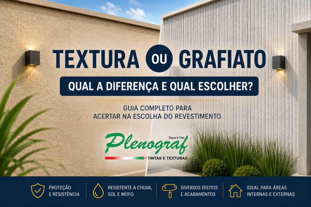 Textura ou grafiato: diferenças de acabamento e aplicação